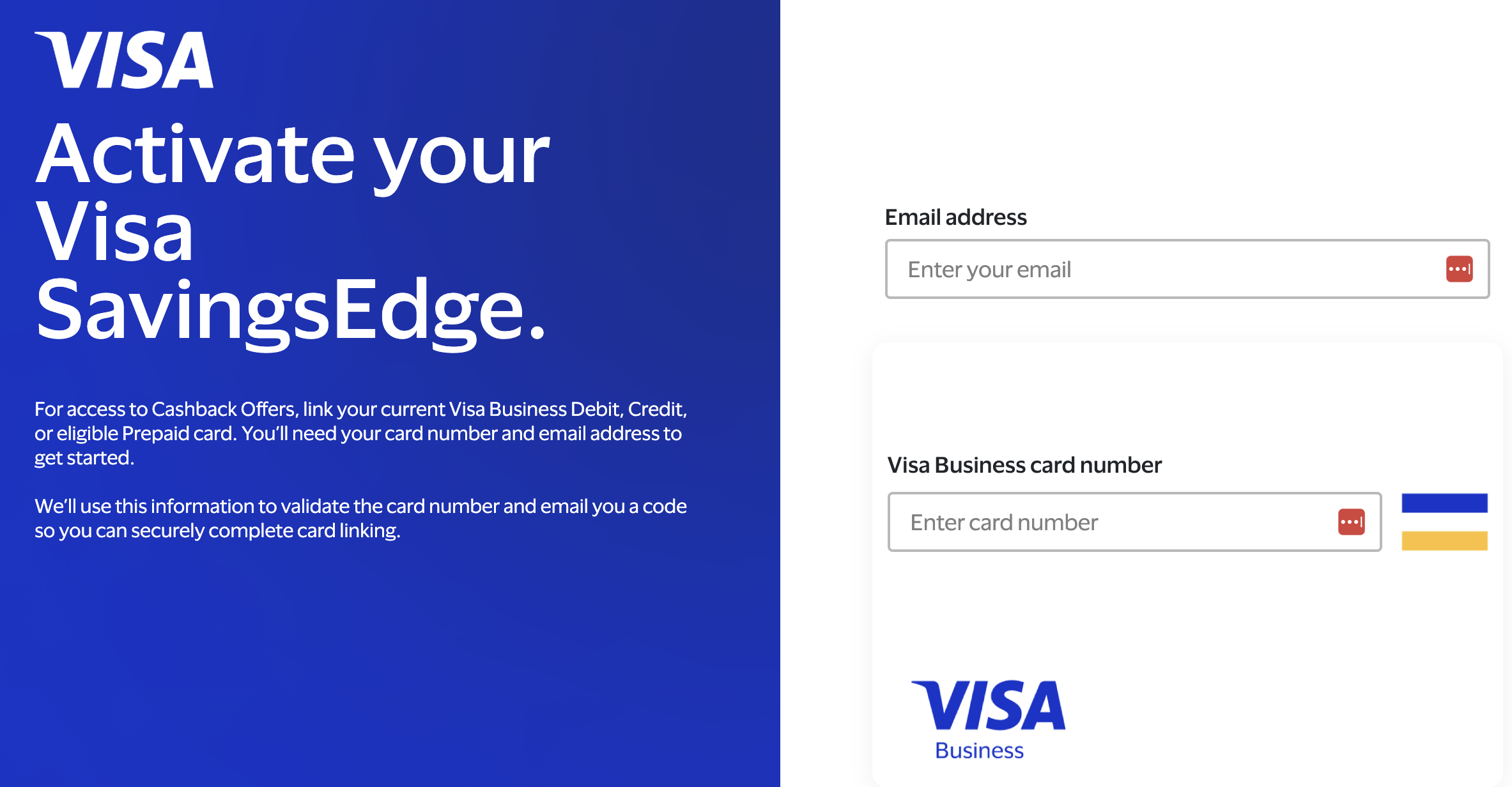 visa savings edge registration page